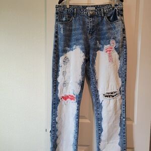 Misslook denim size 2xl  with whiteness and raggedness.